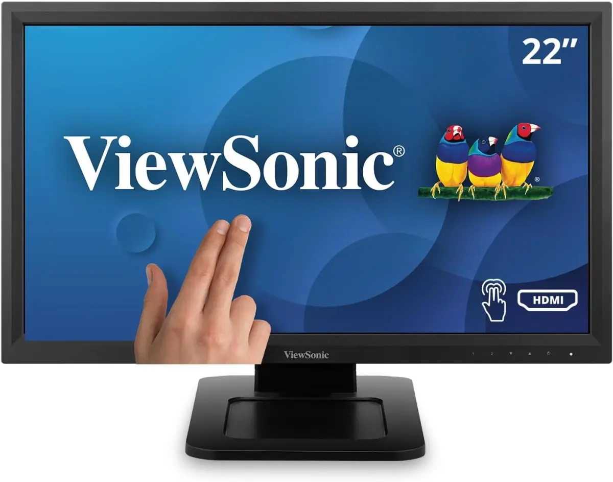 ViewSonic TD2211 22" LCD Touchscreen Monitor - 1920x1080 HD Display, 13.4 lbs, Desktop Computer Monitor for Adults, Entertainment Use