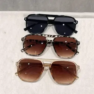 3 pairs of fashionable pilot frame sunglasses, suitable for vacation travel, meet with girlfriends to take pictures, and match clothes to go out shopping