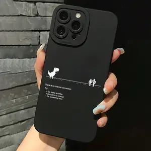 A Simple Dinosaur Fun Pattern Printed TPU Shockproof Phone Case, Suitable for iPhone 17 Air/16 Plus/15 Pro Max/14 Pro/13/12/11/XS Max/X Phone Case, Ideal Gift for Family, Friends, Lovers, Girlfriends on Holidays MS314