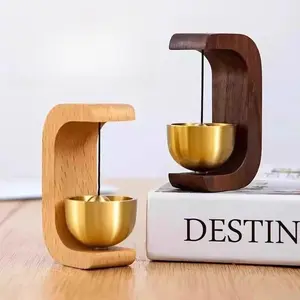 Household Dopamine Doorbell Wooden Wind Chime Suction Cup Door Entry Reminder Pendant Door Bell Ringer Hanging Decoration for Home Decor