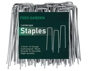 25-Pack Heavy Duty Landscape Staples – 6" Galvanized Steel | Rust-Proof Garden Stakes for Fabric, Sod & Tarps