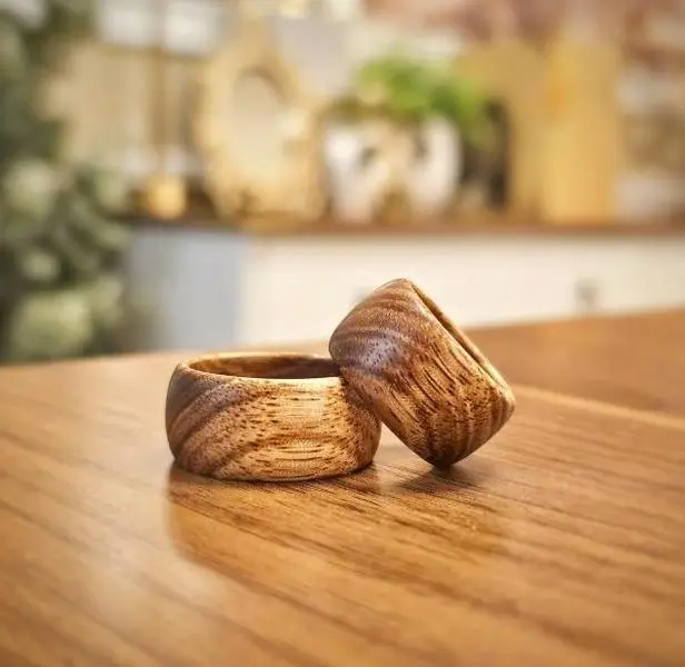 Beli Exotic Wood Ring - Wide Band Handmade Ring