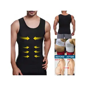Slimming Mens Tummy Control Shapewear Belly Chest Compression Vest Girdle Tank Tops Body Shaper Underwear Undershirts Menswear Spandex