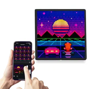 Pixel Art Digital Picture Frame with 32*32 LED Display APP Control, Customizable Styles and Animations Pixel Display Screen, Cool Animation Frame Wall/Desk Mount for Gaming Room