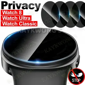 KAYKWONG'S 4 PCS Tempered Privacy Screen Protector Film For Samsung Galaxy Watch 8 (40mm, 44mm, / Watch 8 Classic-46mm 7/8-ULTRA, Anti-Spy Design for Smartwatch Protection, Scratch Resistant & Ideal Gift Watch Screen Cover