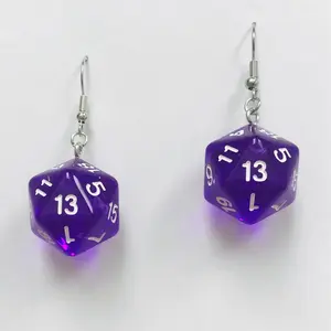 20 Purple sided Dice earrings