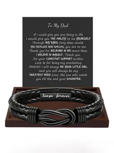 1PC Christmas Gift for Dad: Double layer Knotted/Braided Bracelet Gift, Bracelet jewelry, Perfect Birthday Gift/Father's Day/Thanksgiving Gift for Dad, Highlighting Men's Unique Charm