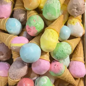 Freeze-Dried Taffy Cones - 30 Unique Flavors, 8-10 Cones per Bag, Light & Airy Crunchy Treats, Fruity to Creamy, Tangy to Tropical Candy Sweet Snack Candies ice cream bite trending