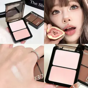 All-In-One Makeup Palette, Matte Dual-Use Powder, Cheek Makeup Duo, Highlighter, Contour, Blush, Natural Glow, Perfect for Daily Use & Parties