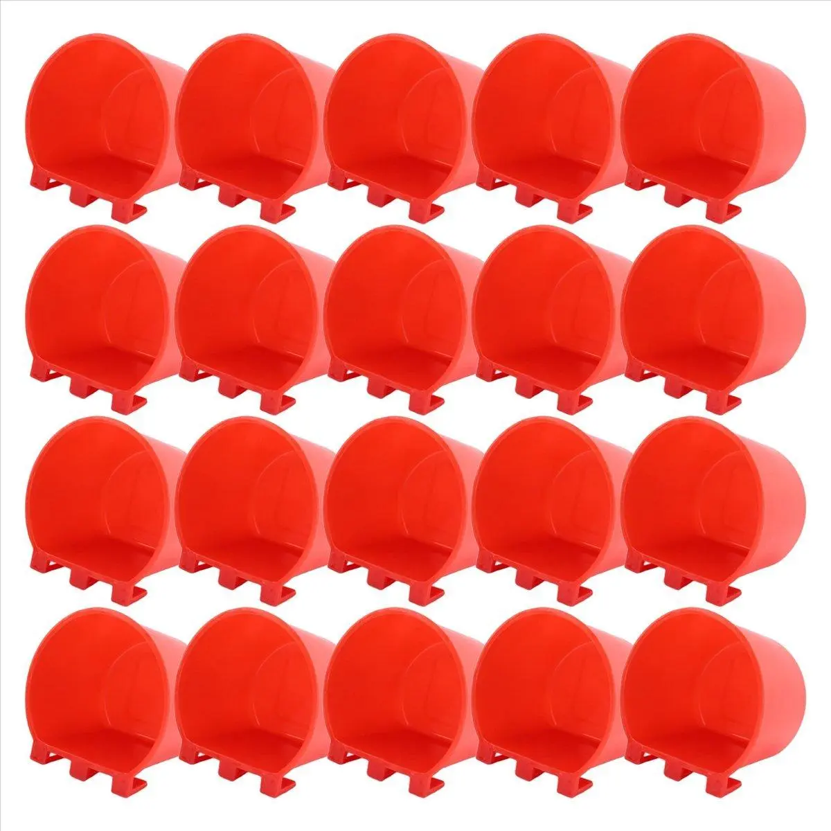 20Pcs Chickens Rabbit Feeders for Cage,Hanging Chicken Water Feeder Cup, Plastic Birds Feeders Seed Bowl, Chicken Feeder