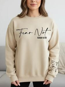 women's letter print round neck sweatshirt, casual long sleeve crew neck pullover for spring & fall, fashion women's top for daily wear, womenswear