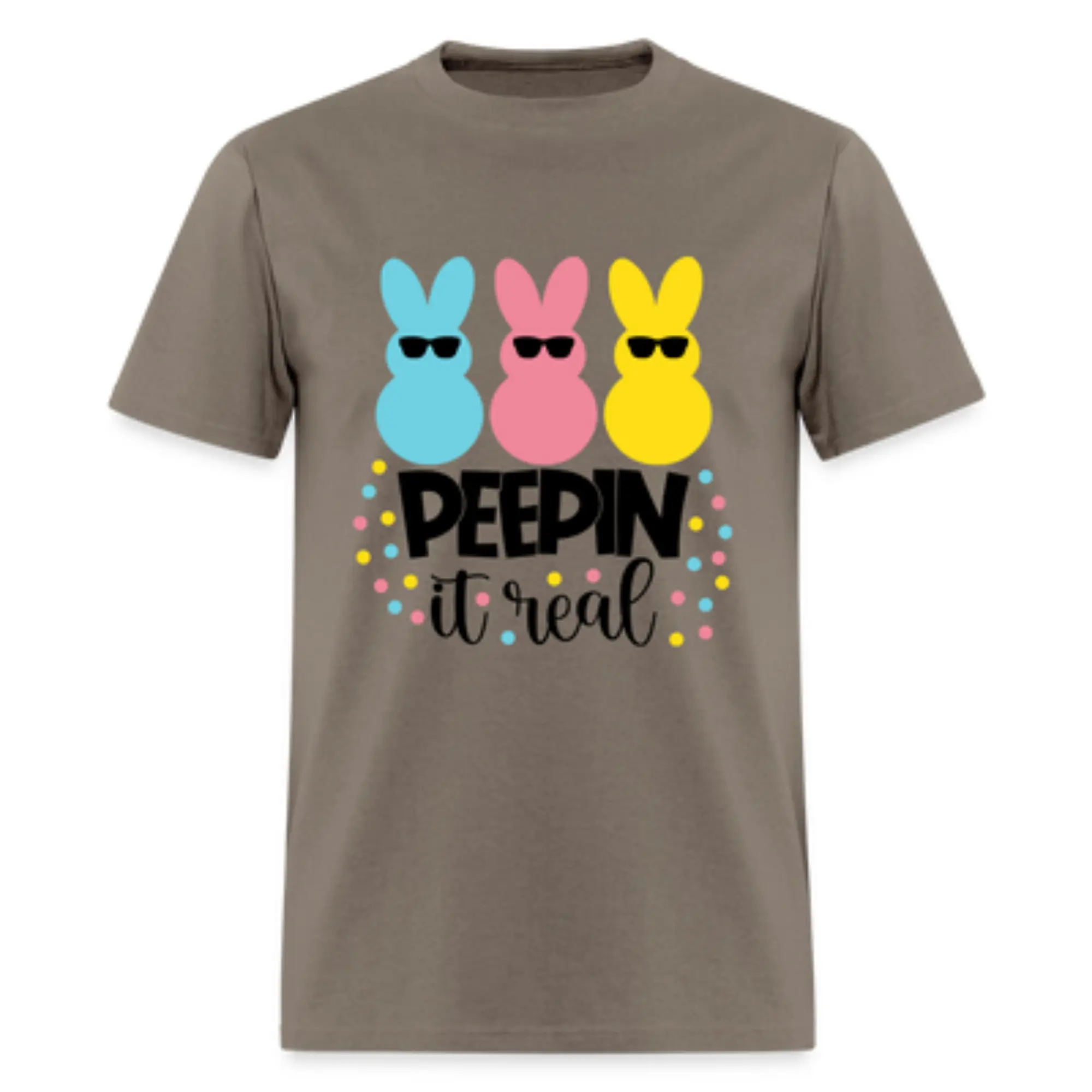 Men's Vintage Easter Bunny Short-Sleeve Casual T-Shirt - Peepin It Real Graphic Top, Funny Rabbit Tee, Cute Spring Holiday Gift