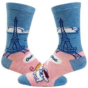 Women's Oui Oui French Bulldog Socks Funny Sarcastic Pet Puppy Lover Novelty Dog Footwear Funny Graphic Socks Comfortable Fitted Spandex Cotton