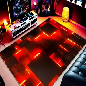 1pc Game Machine Area Rug, Video Game Rug, Soft Geometric Mat for Bedroom and Gaming Room, Multifunctional 3x5 Feet Carpet, Fashionable Game Space Decor