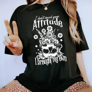 100 Percent Cotton humorous floral skeleton graphic tee with sarcastic message and comfortable fit for men and women perfect for casual wear