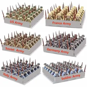 World War II military figures soldiers army building blocks assembly building blocks national army weapons children's toys
