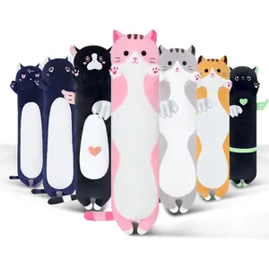 Long Cat Body Pillow for Kids, Cute Cat Gifts for Girls, Long Cat Plush Toy for Birthday, Soft Cat Plushies Pillow (Pink, 27.6in/70cm)