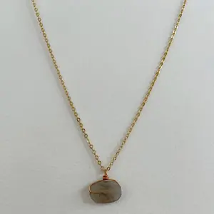 Raw Labradorite Drop Necklace | Peerless Charm | Gold-Plated Chain