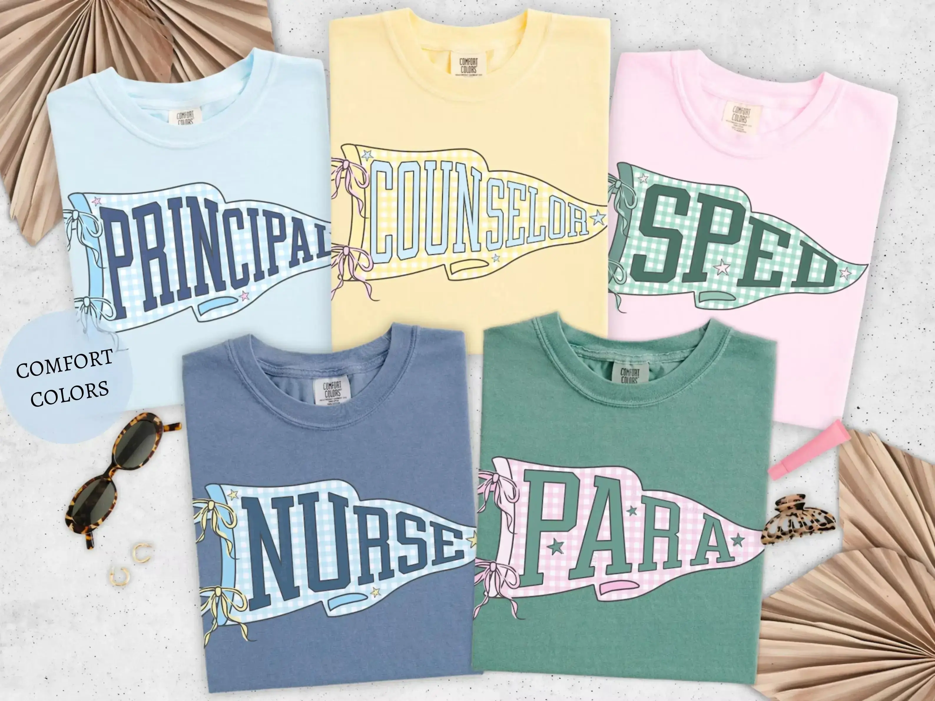 Custom School Staff Team Shirt Comfort Colors, Teacher Staff Nurse SPED Principal T-shirt for School, Apparel Made In The US - Caps Apparel		