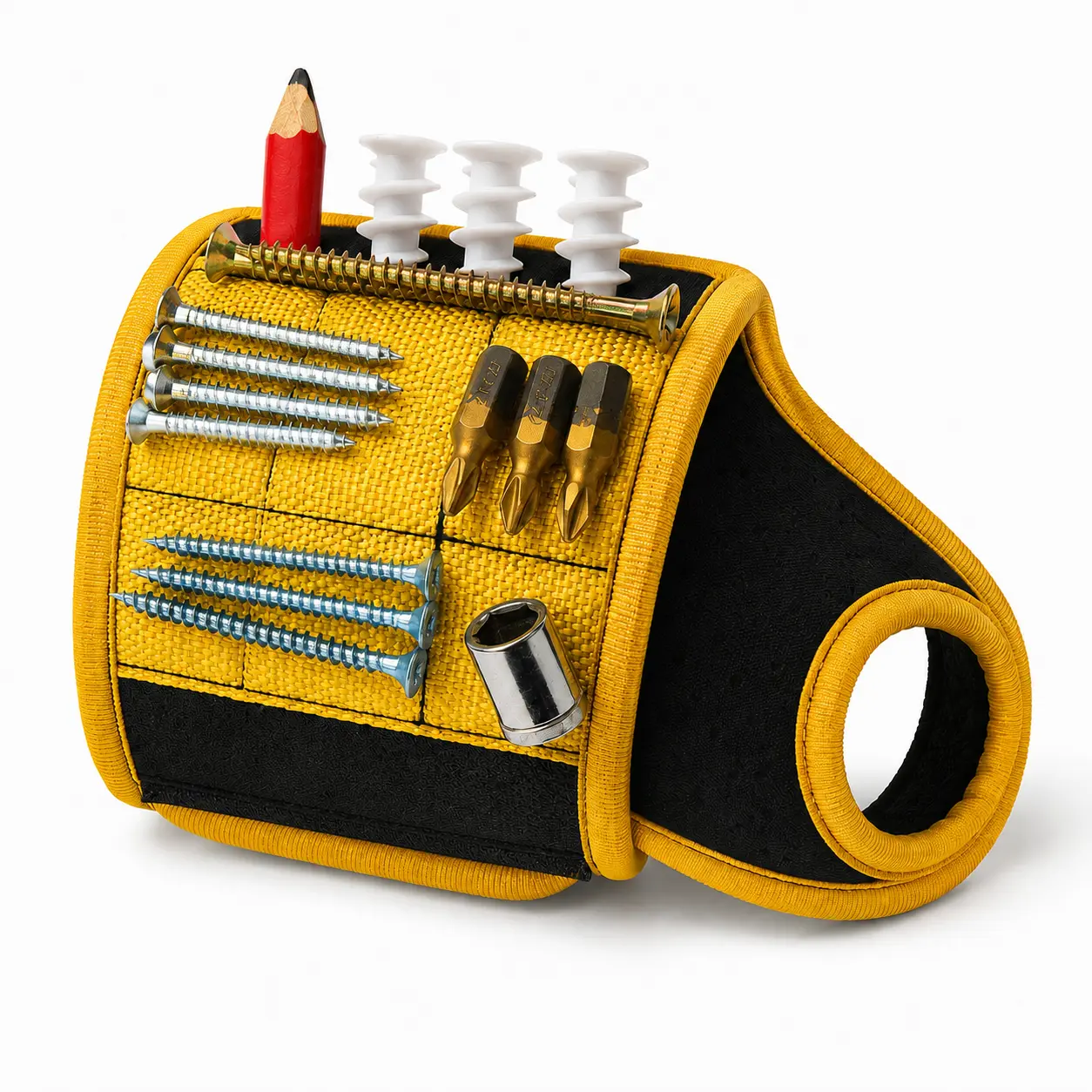 Magnetic Wristband for Tools, Strong Magnet Screw Nail Drill Bit Holder, Wrist Support Tool Organizer for DIY, Construction, Electricians, Carpenters, Unique Tool Gadget Gift for Men Dad Husband