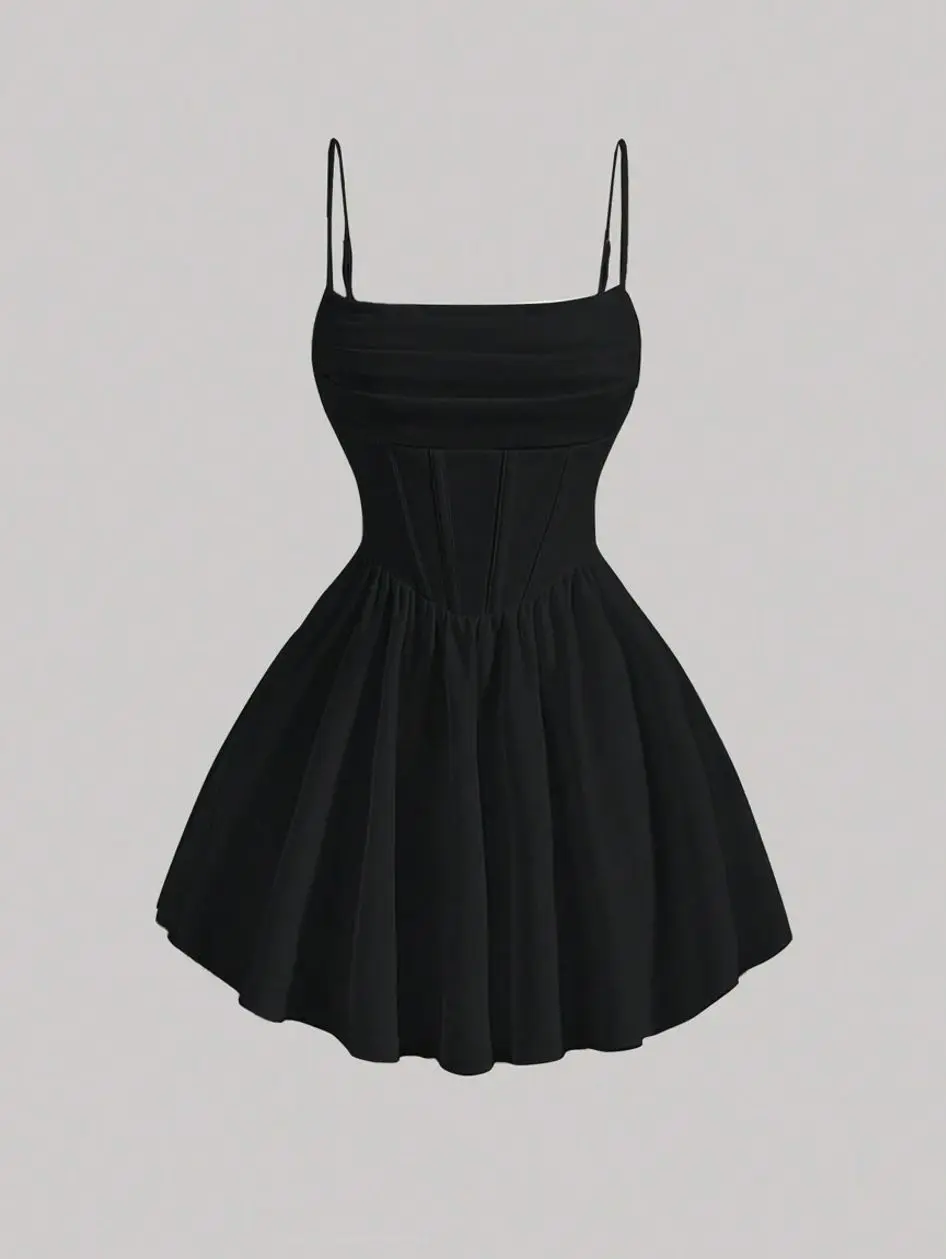 Navy Ruched Cami Corset Summer Dress - Sun Dress Essential for Women Navy Ruched Cami Corset Summer Dress - Sun Dress Essential for Women