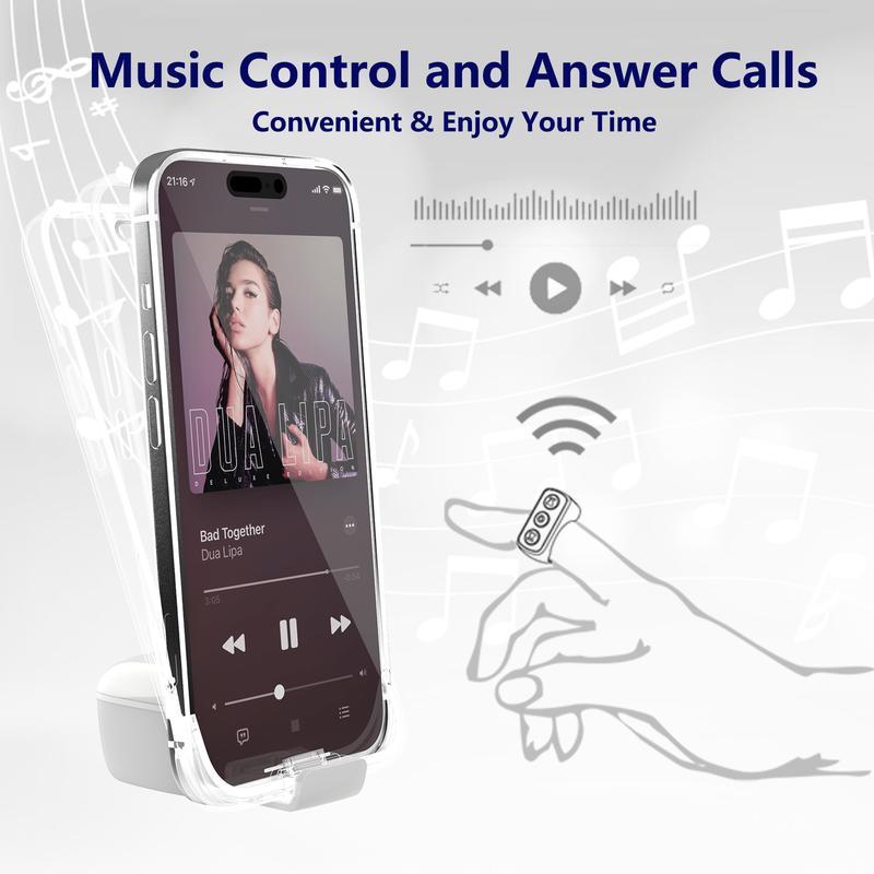 Xring Scrolling Ring Bluetooth Remote Control with Phone Holder,Bluetooth Phone Remote for Camera Selfie, Video Record, Music Control, Smart Ring for Iphone, Ipad, Android, Pink Smartphone Accessories