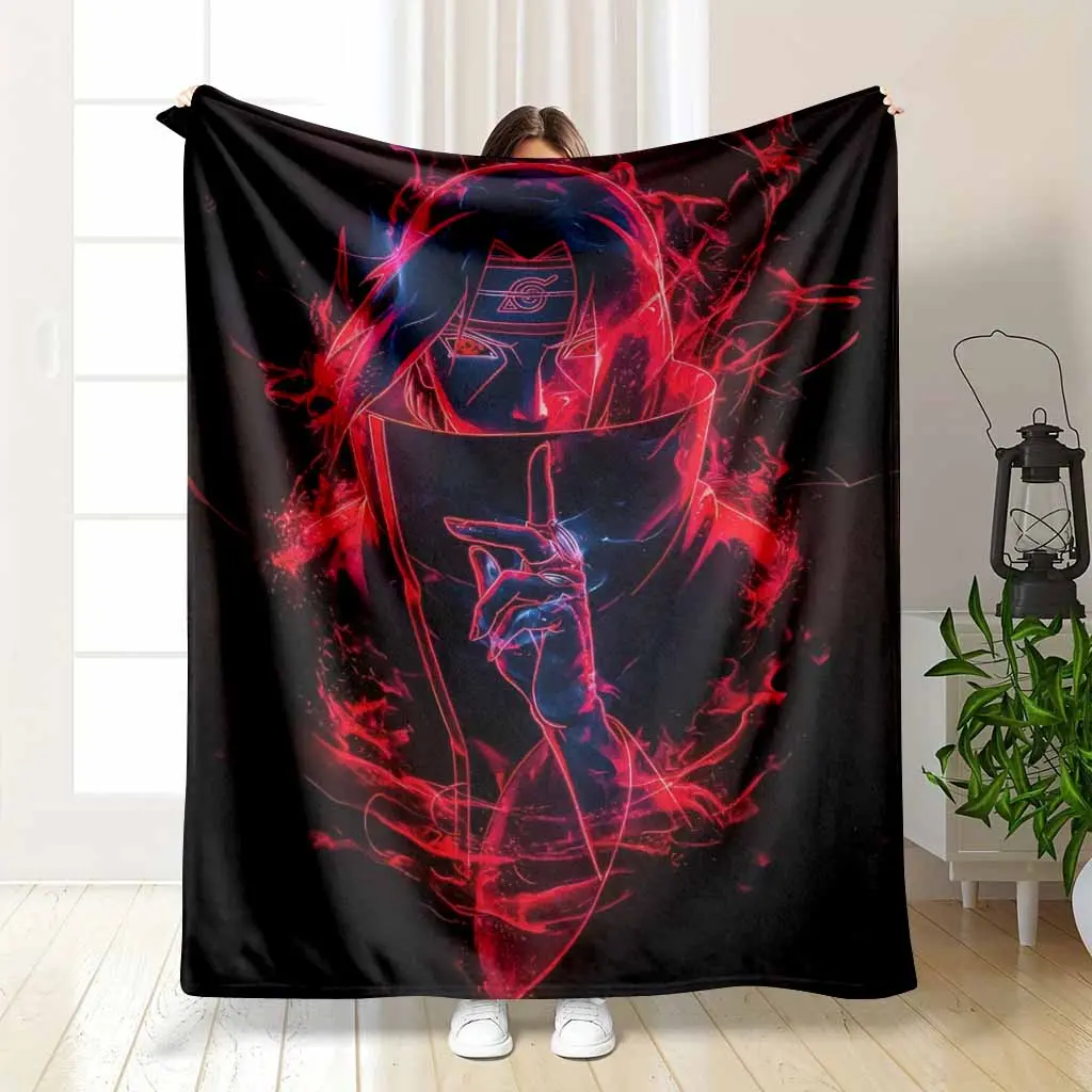 Dark Ninja Aura Flannel Blanket Neon Fire Print Design Ultra Soft Warm Lightweight Decorative Throw Blanket Perfect for Bedroom Living Room Sofa Office Gift Lounge Home Decor