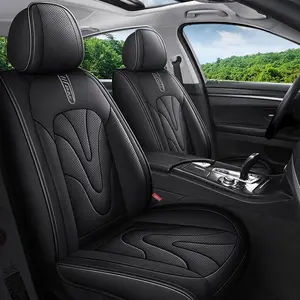 Universal Car Seat Covers PU Leather Front & Rear Split Long Chair Seats Full Season 5D Protection Car Seat Protectors Suitable for Sedans Suvs