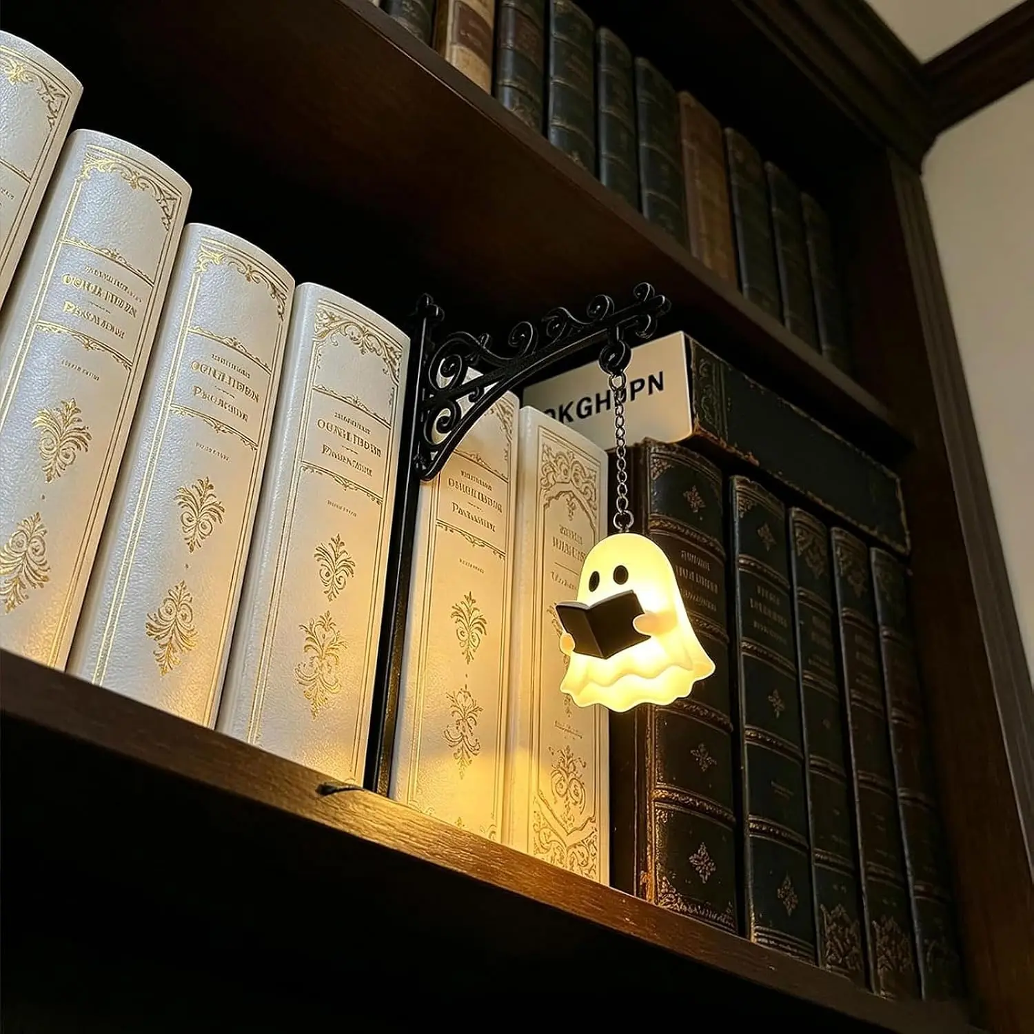 Library Lantern Mini Bookshelf Light, Indoor Halloween Decoration Light | Hanging Bookshelf Lantern Light, Retro Library Lantern Decor Shelf Light, Bookworm Exclusive