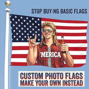 Photo Custom | MERICA Mullet Man American Flag – Funny Patriotic Truck, Garage & Mud Muddin Flag – Perfect Gift Freedom Lovers Funny Flag tapestry banners mens