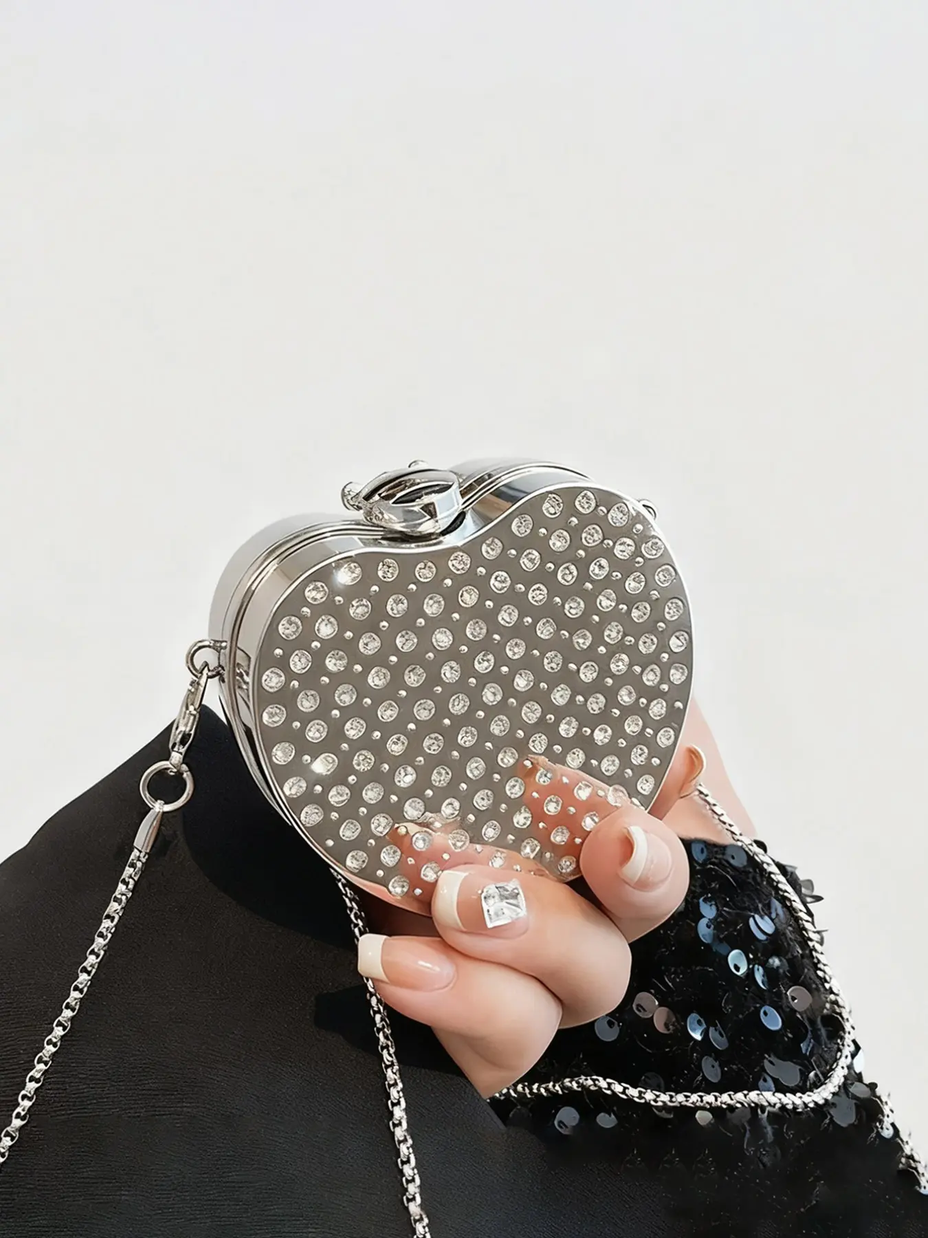 Diamond Little Apple acrylic evening bag, Crossbody Clutch Purse, Wristlet bag, Fashion Clutch, mini handbag wallet, detachable strap and buckle closure design, available in multiple colors, Mother's Day gift