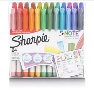 SHARPIE S-Note Creative Markers, Pastel Highlighters, Art Marker Set, Assorted Colors, Chisel Tip, 24 Count- Back to school