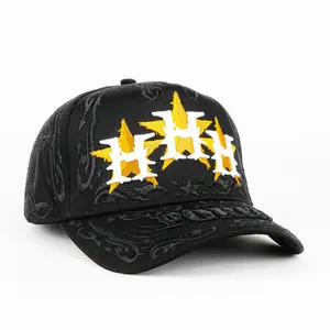 Rude x Porfa Snapback Hat – Black Gold Embroidered Streetwear Baseball Cap, Adjustable Unisex Curved Brim Hat for Daily Wear, Hip Hop Urban Fashion Premium Fit