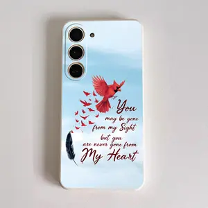 This commemorative cardinal design TPU full-coverage lens phone case is drop-proof and non-slip, compatible with iPhone 17, 16, 15, 14, 13, 12, 11, XS, X, and Samsung models. It makes a great gift for friends or family.