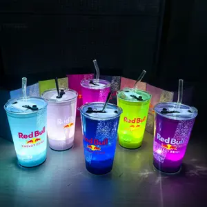 Red Bull Glowing LED Pint Glass – Light Up Your Date Night