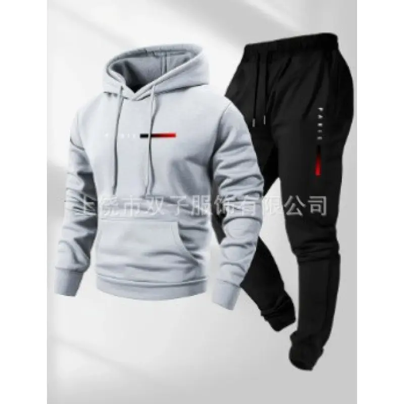 1 light gray+black pants