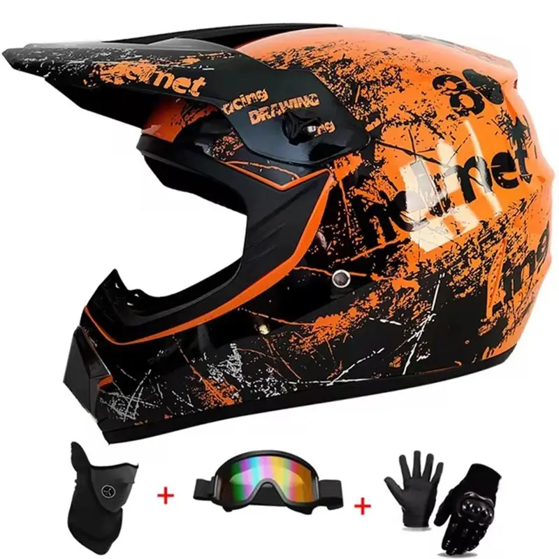 best helmet for electric dirt bike ILM Adult Helmets Motocross ATV Dirtbike BMX MX Offroad Full Face Motorcycle Helmet, DOT Approved Model 128S (Red Black, Adult-XXLarge) : Automotive face structure reduces wind drag while maximizing safety and coverage Dirt Bike Helmets | Motocross