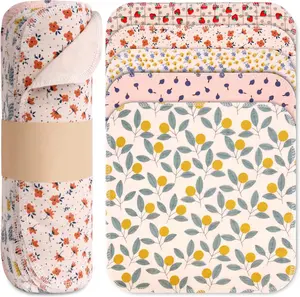Reusable Paper Towels Roll, 25 Packs Eco Friendly Washable Cotton Flannel Paper Towels, w/Cardboard Roll, 10 X 10in Super Soft, Absorbent, Fits on All Holders Kitchen Cloths Paper Towels