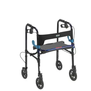 Clever-Lite Walker Adult with 8" Casters - 300lb Capacity with Flip-Up Seat