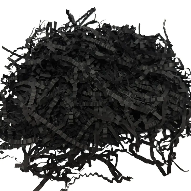 Midnight Black Crinkle Cut Paper Shred – Thick, Premium Gift Box Filler – Small Business Packaging