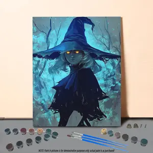Witch Pattern DIY Painting By Numbers Kit, 1 Set DIY Paint By Numbers Kit without Frame, Wall Art Painting Kit, DIY Wall Art Decoration