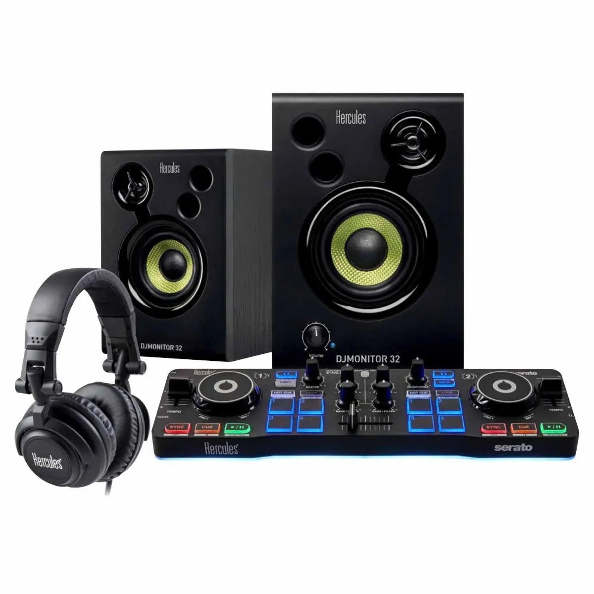 Hercules DJStarter Kit with Controller, Speakers, & Headphones Hercules DJStarter Kit with Controller, Speakers, & Headphones