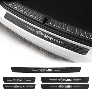 1/4/5PCS Car Door Protector Plate Stickers Sill Carbon Fiber For Mini Cooper S R55 R56 R50 R53 R60 F55 F56 Countryman Car Accessories
