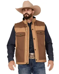 Blue Ranchwear Men's Waxed Canvas Vest - Brho22v05-Khk