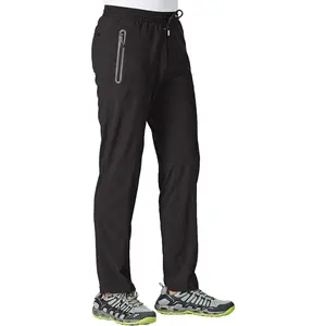Men's Lightweight Hiking Travel Pants Breathable Athletic Fishing Active Joggers Zipper Pockets