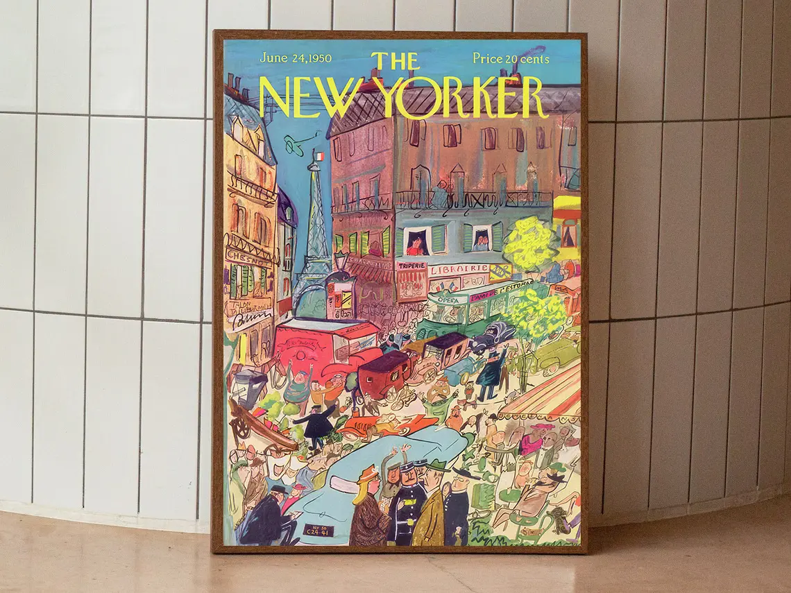 The New Yorker - Aesthetic Poster Decor Artwork Ornaments Wall Decoration Artistic Modern Abstract Design Cityscape Print