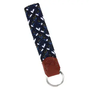 Trafalgar Augusta 25mm Leather & Braided Webbing Keychain, Bracelets
