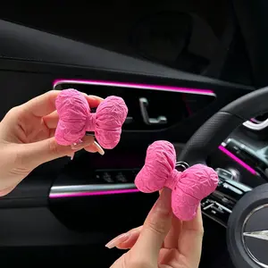 Car Hook Car Invisible Cute Bow Decoration Center Console Decoration Car Interior Screen Decoration Ornament