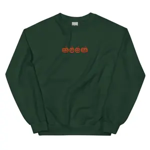 Embroidered Jack-O-Lantern Sweatshirt Halloween