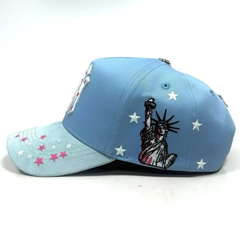 Gorra N-Y Azul with Statue of Liberty Embroidery and Star Accents for Stylish Outfits